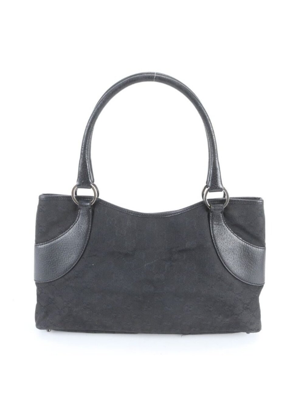 Gucci GG Canvas Leather Tote Shoulder Hand Black - Picture 3 of 9